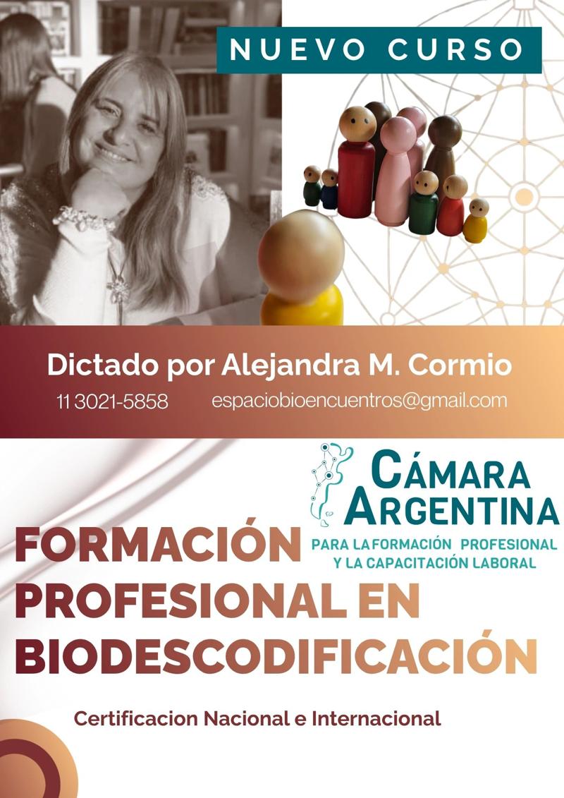 Afiche del nuevo curso: Formación Profesional en Biodescodificación, dictado por Alejandra M. Cormio